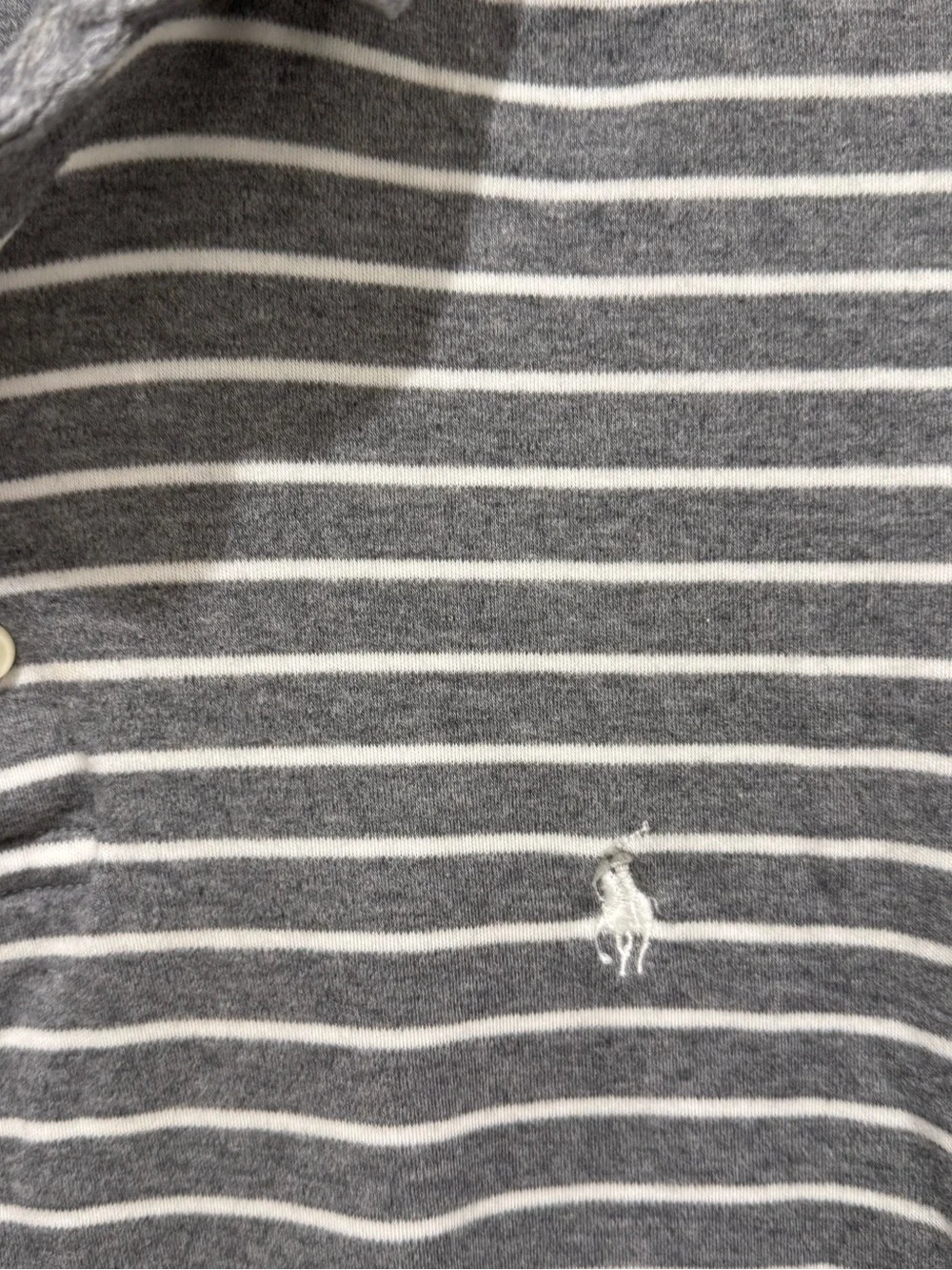 Polo Ralph Lauren Gray Stripped Polo Shirt Size Large